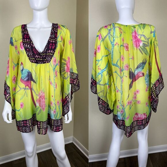 Matthew Williamson H&M Women's Size 6 Silk Beach Cover Up Kaftan Komono Vacation - Picture 1 of 17